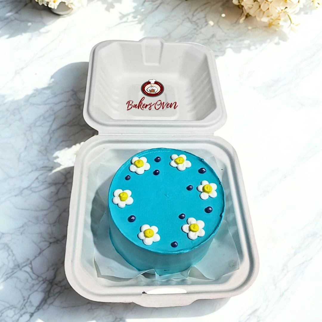 Blue Floral Bento Cake