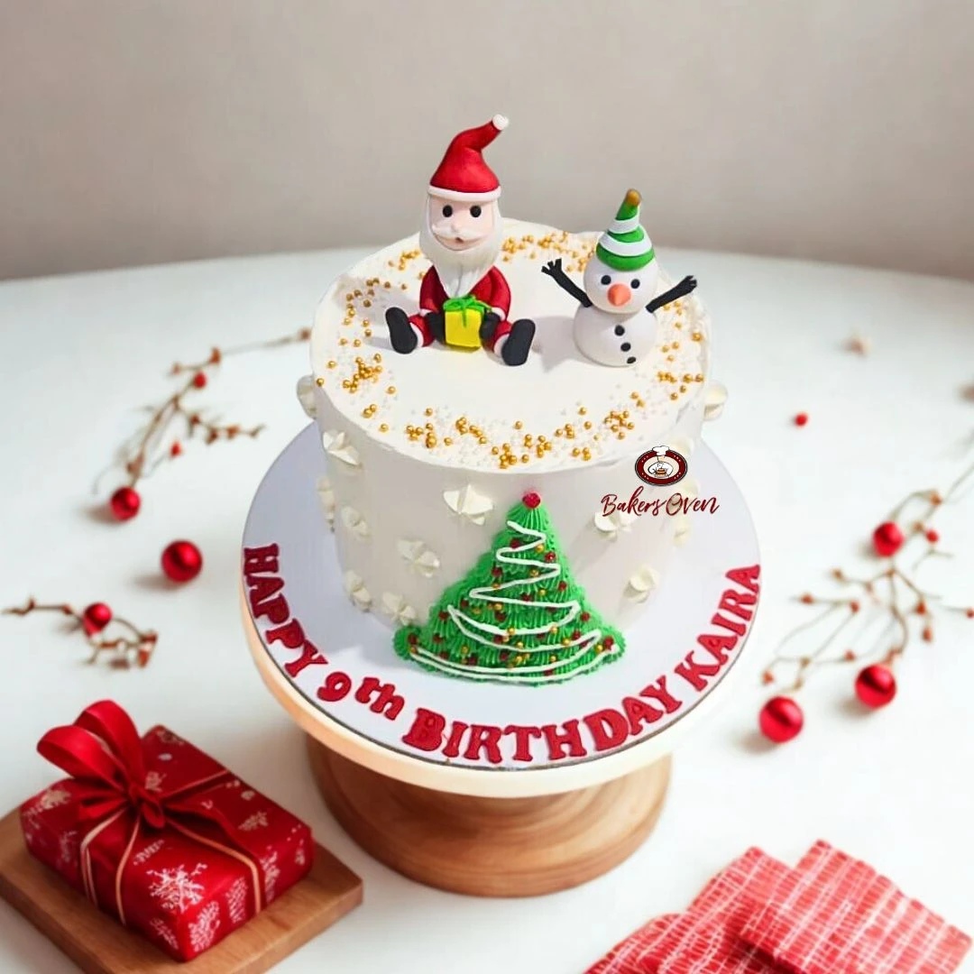 Santa Snowman Cake