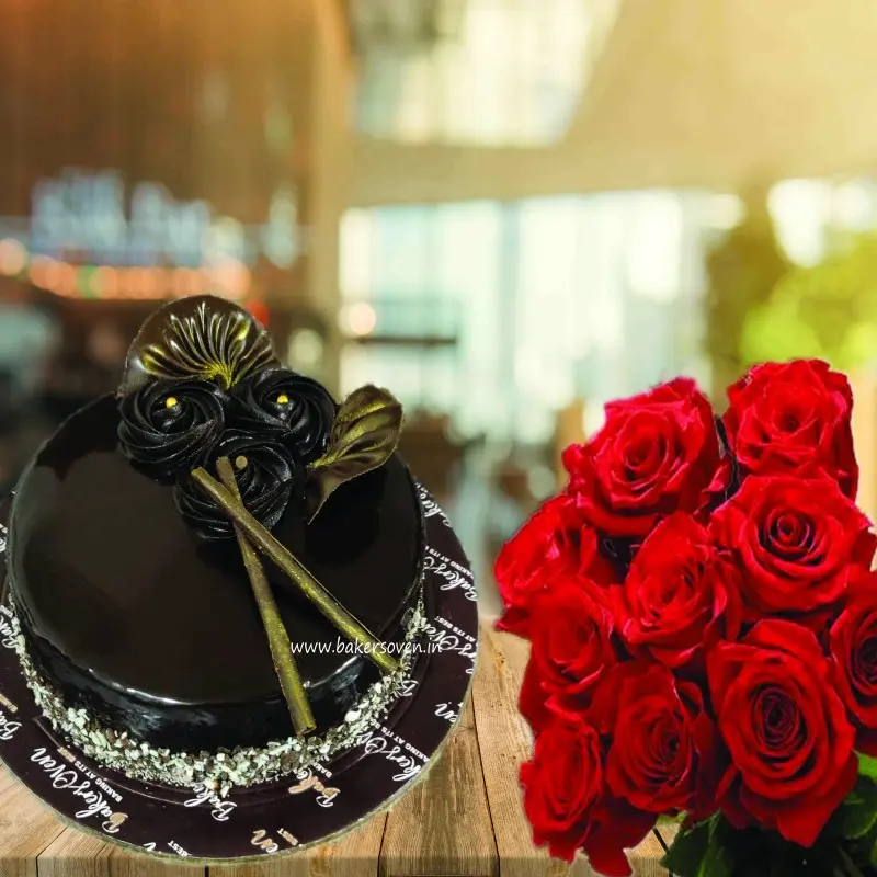 Choco Truffle Cake with Roses