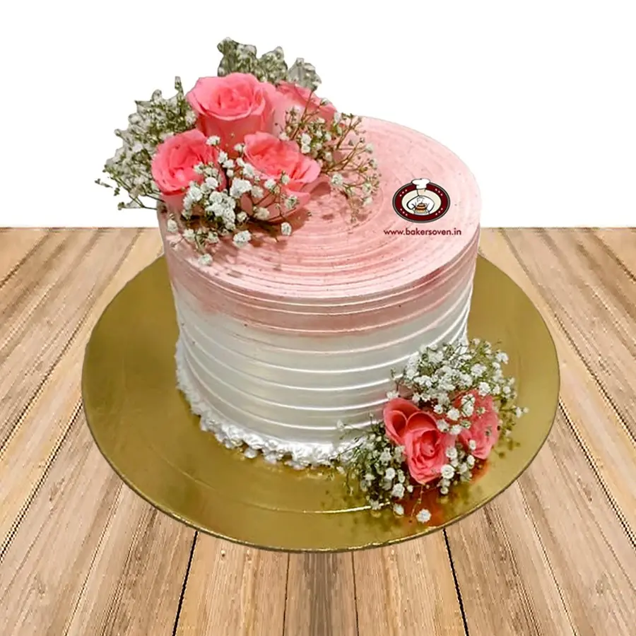 Fresh Pink Flower Cake