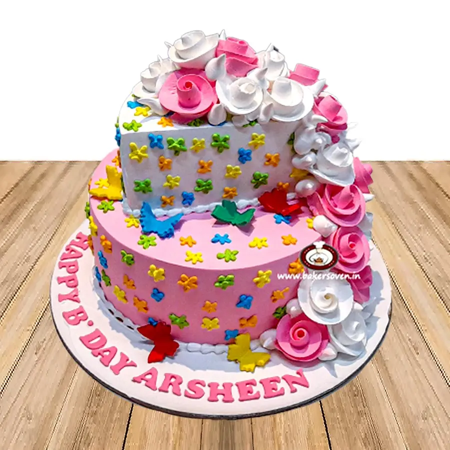 Butterfly & Flower Cake