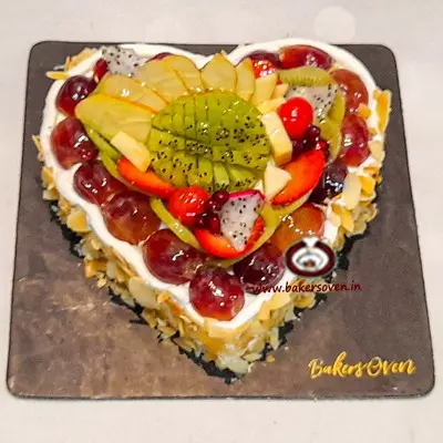 Fresh Fruit Heart Cake