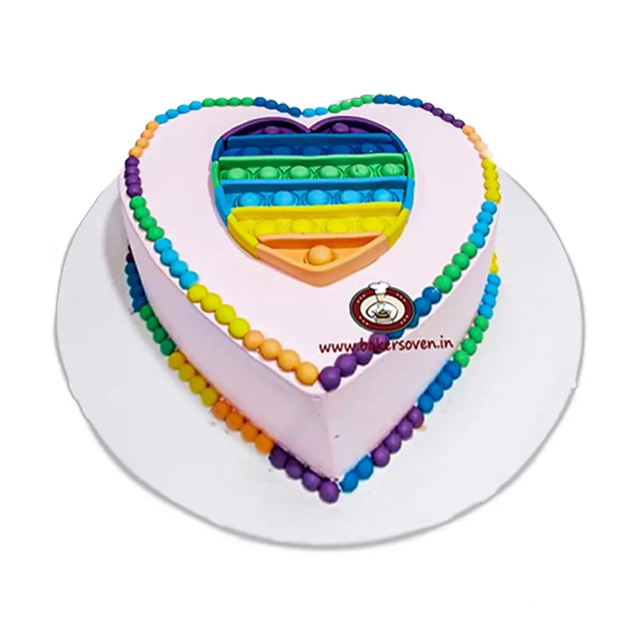 Pop It Heart Shape Cake