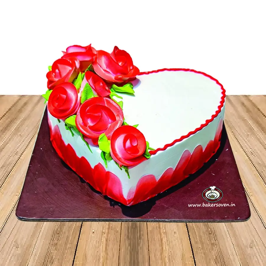 ROSETTE HEART CAKE