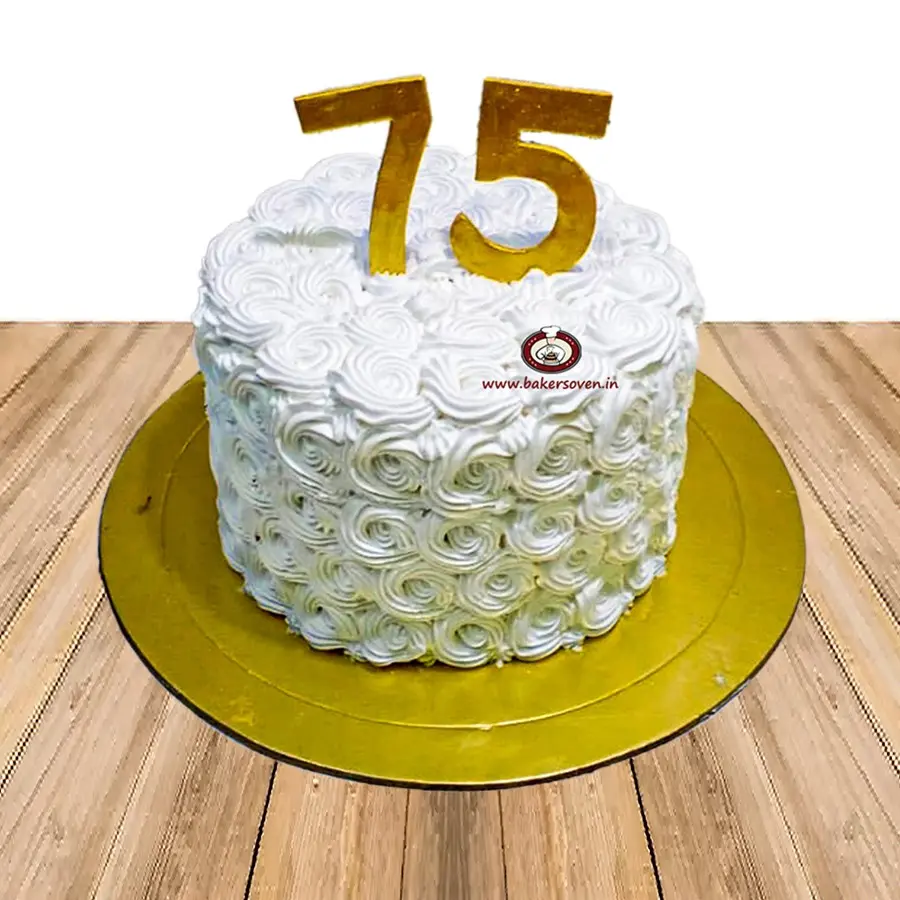 75th Birthday Rosette Cake