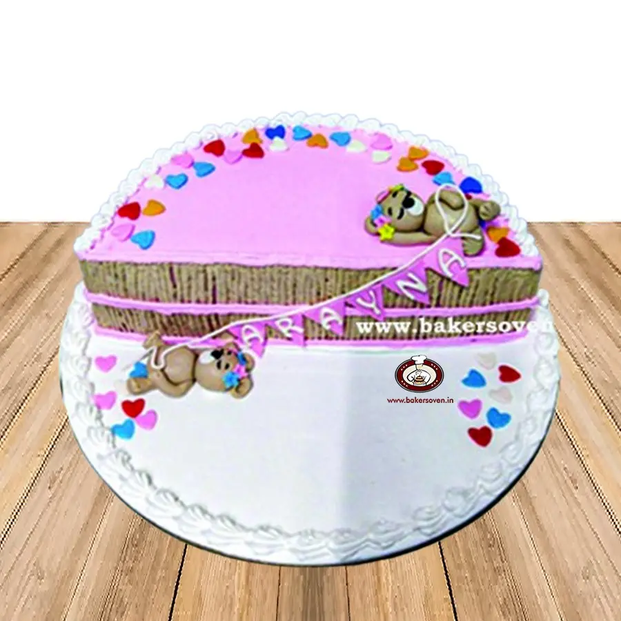 Half Birthday Teddy Cake