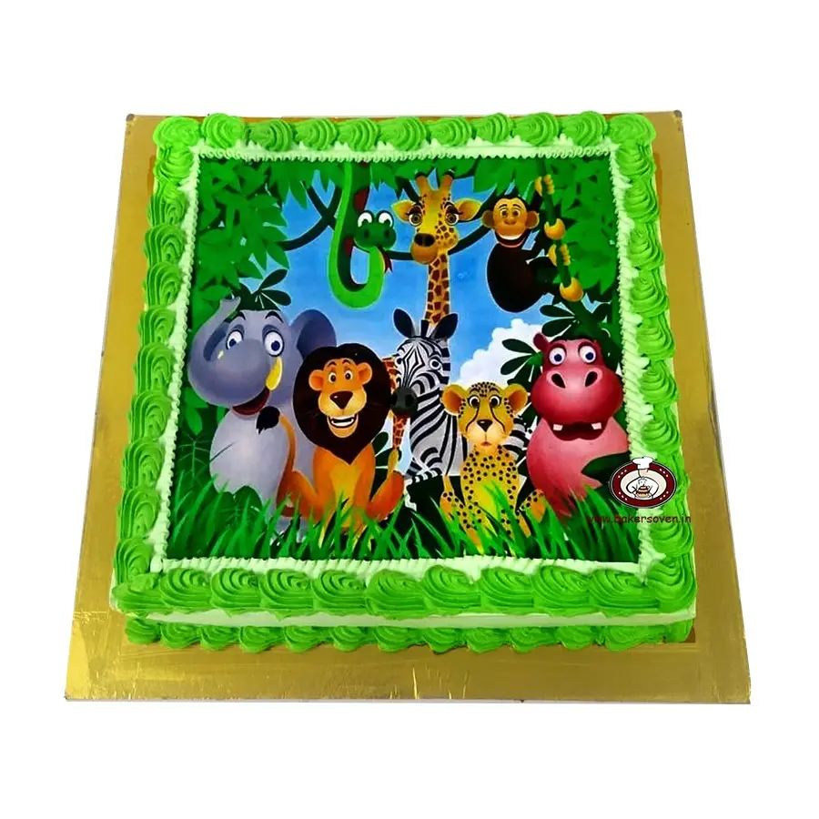 Jungle Theme Photo Cake