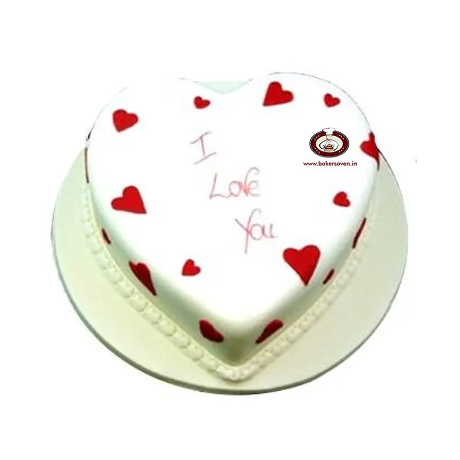 White Red Heart Cake (1)