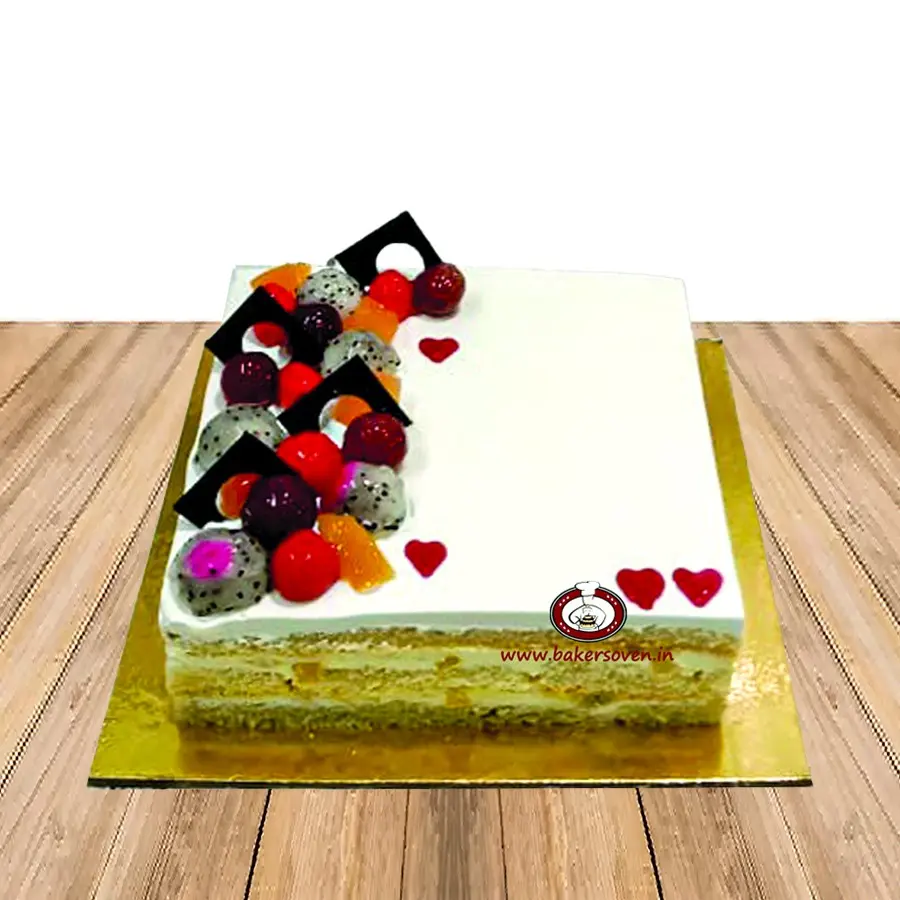 Fresh Fruit Cake Square