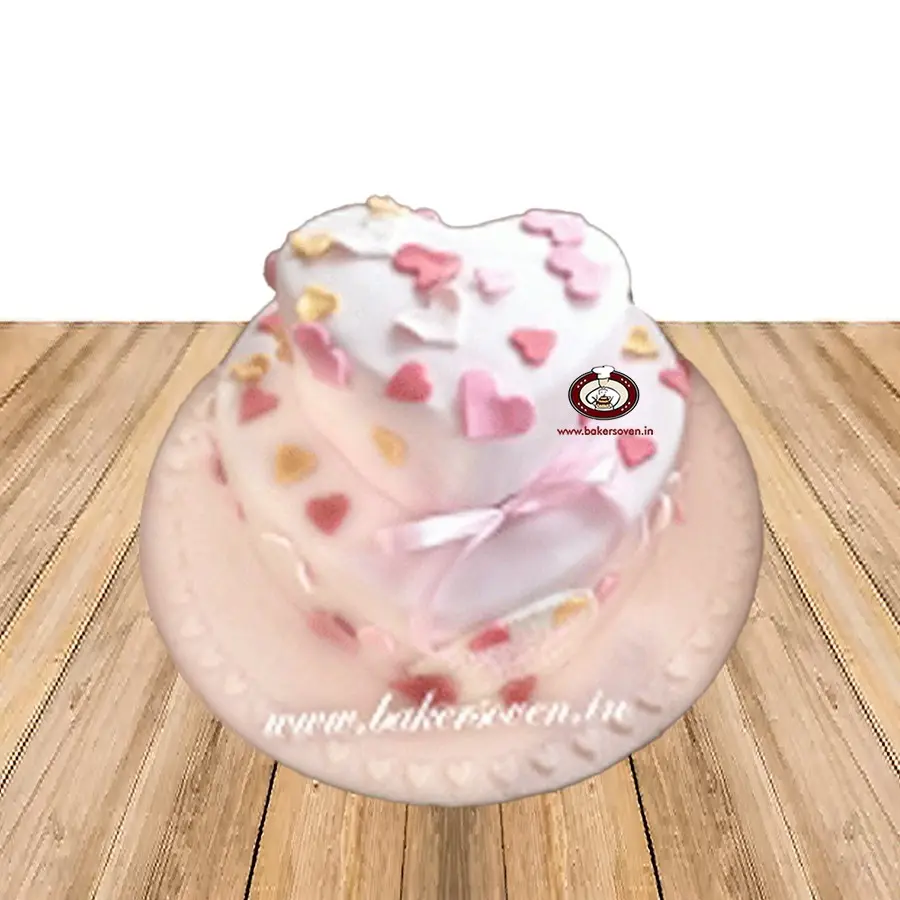 Anniversary Pink Heart Cake