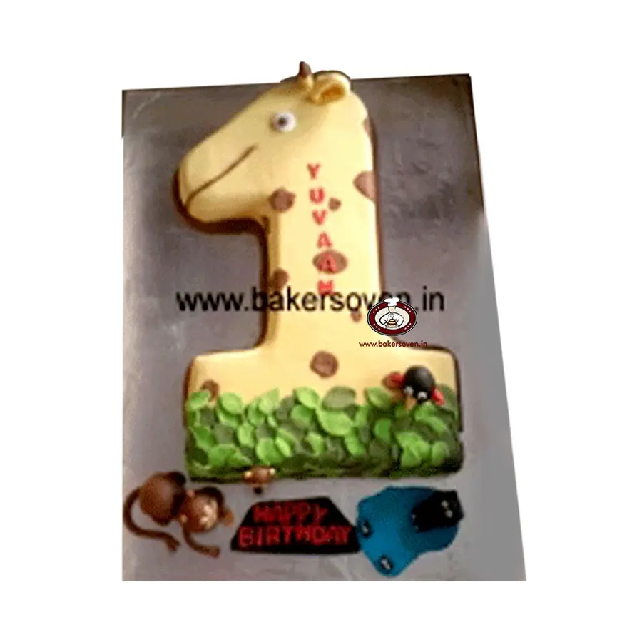 Giraffe 1 Number cake