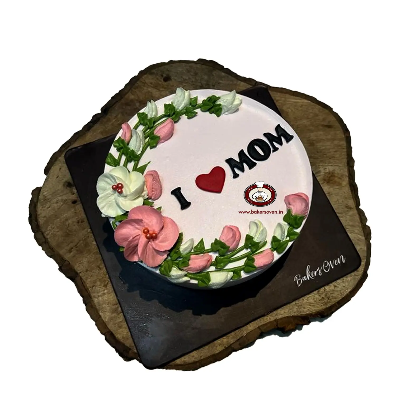 I Love Mom Flower Cake