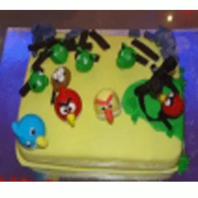 Angry Birds fondant cake (A)