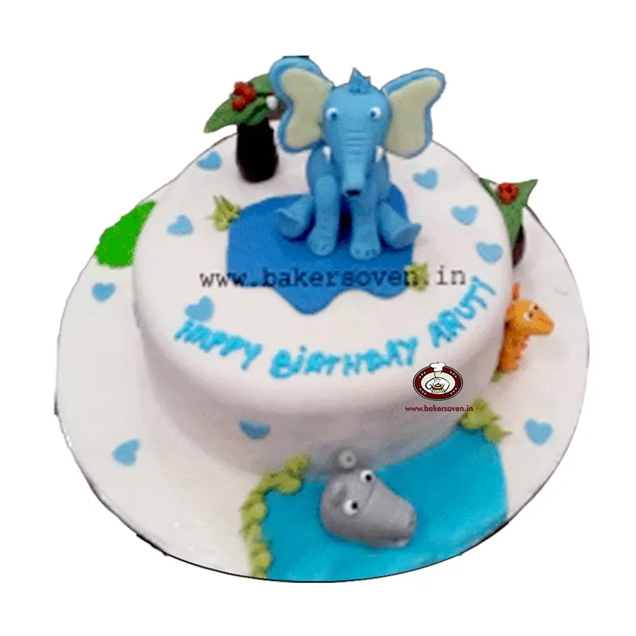 Elephant Topper Fondant Cake