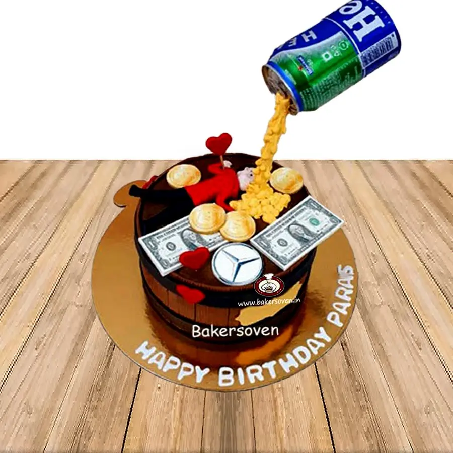 Heinkien Beer Can Cake
