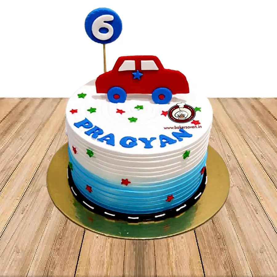 Red Car & Blue Stars Cake