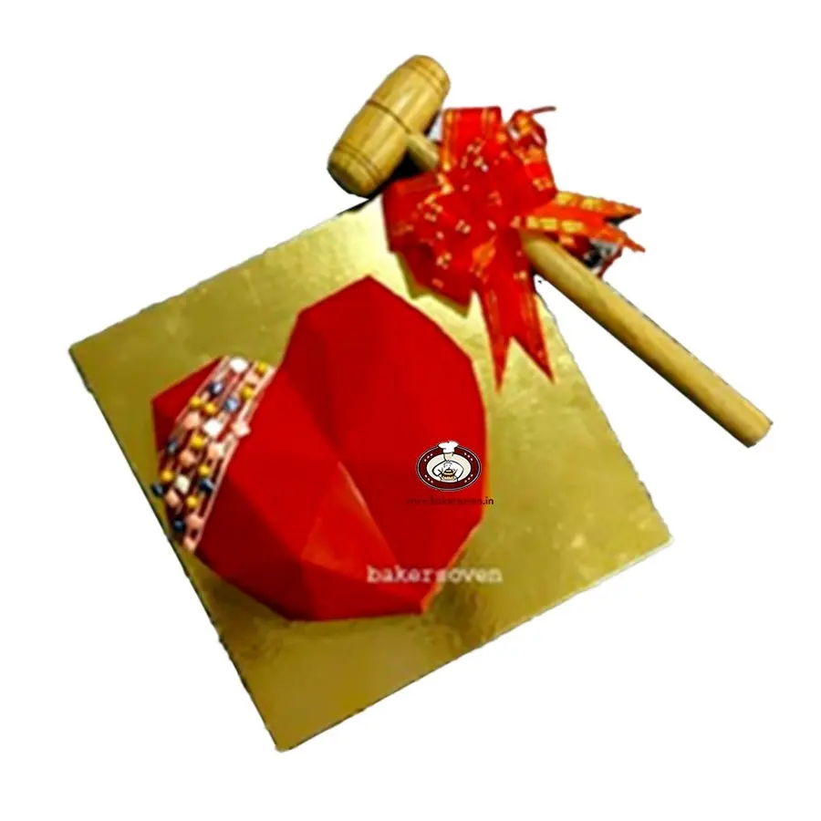 Pinata Cake With Hammer (Red)
