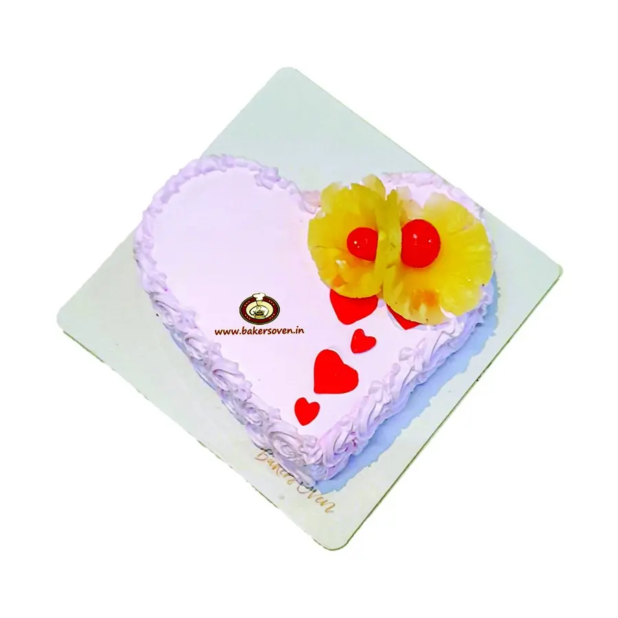 Pineapple Rosette Heart Cake