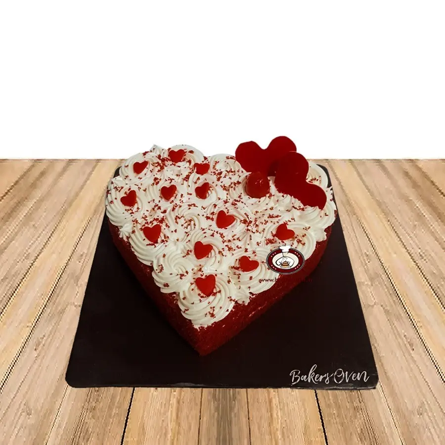 Red Velvet Cream Cheese Rosette Heart Cake