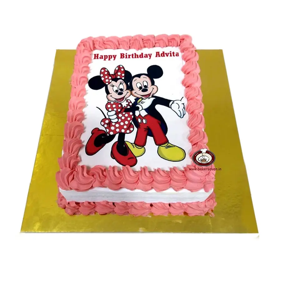 Mickey Minnie Photo Cake