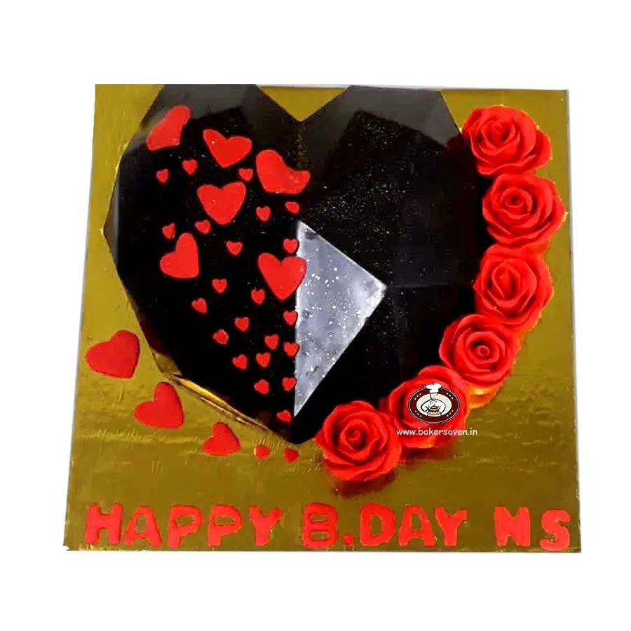 Pinata Black Heart Flower Cake G