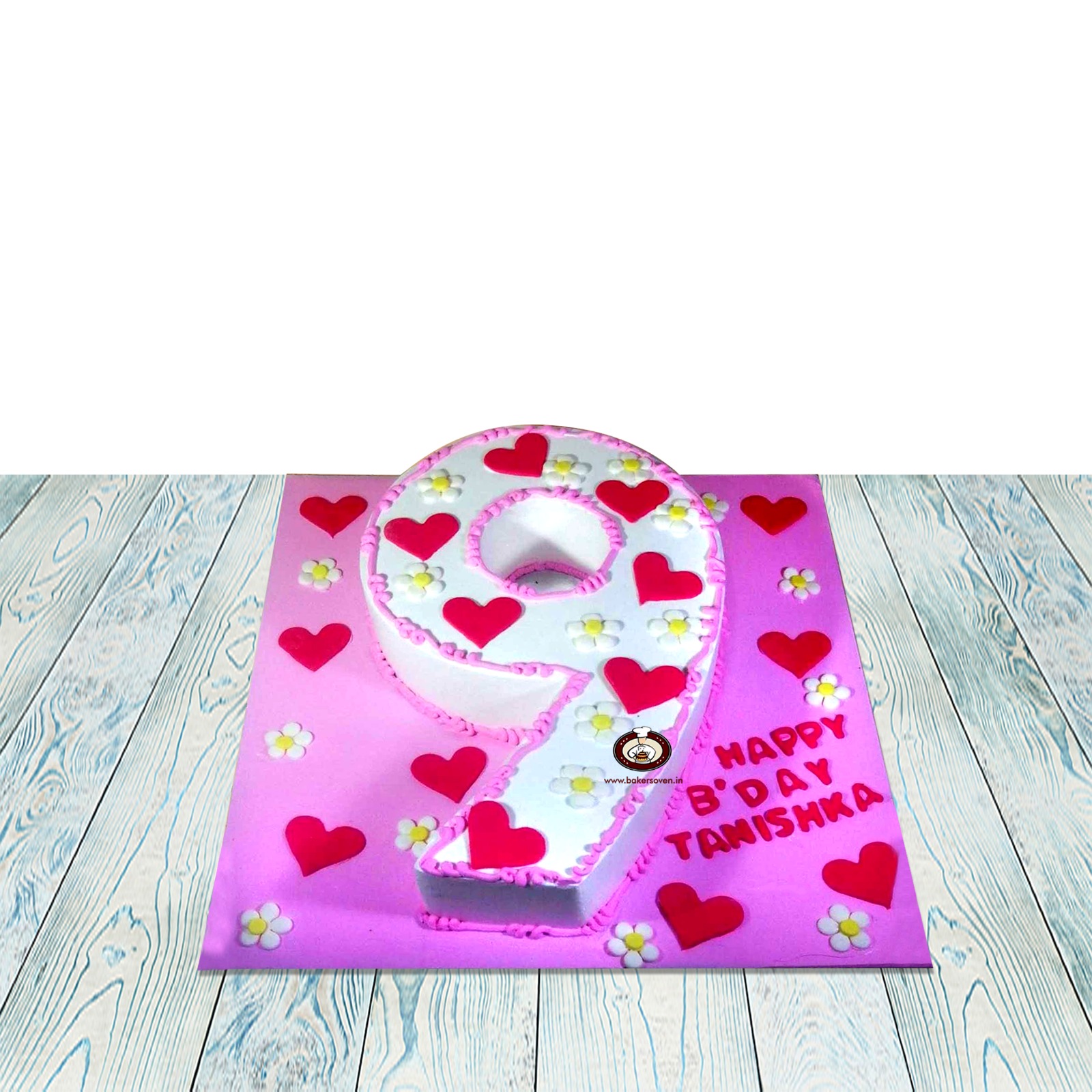9 Number Heart Cake