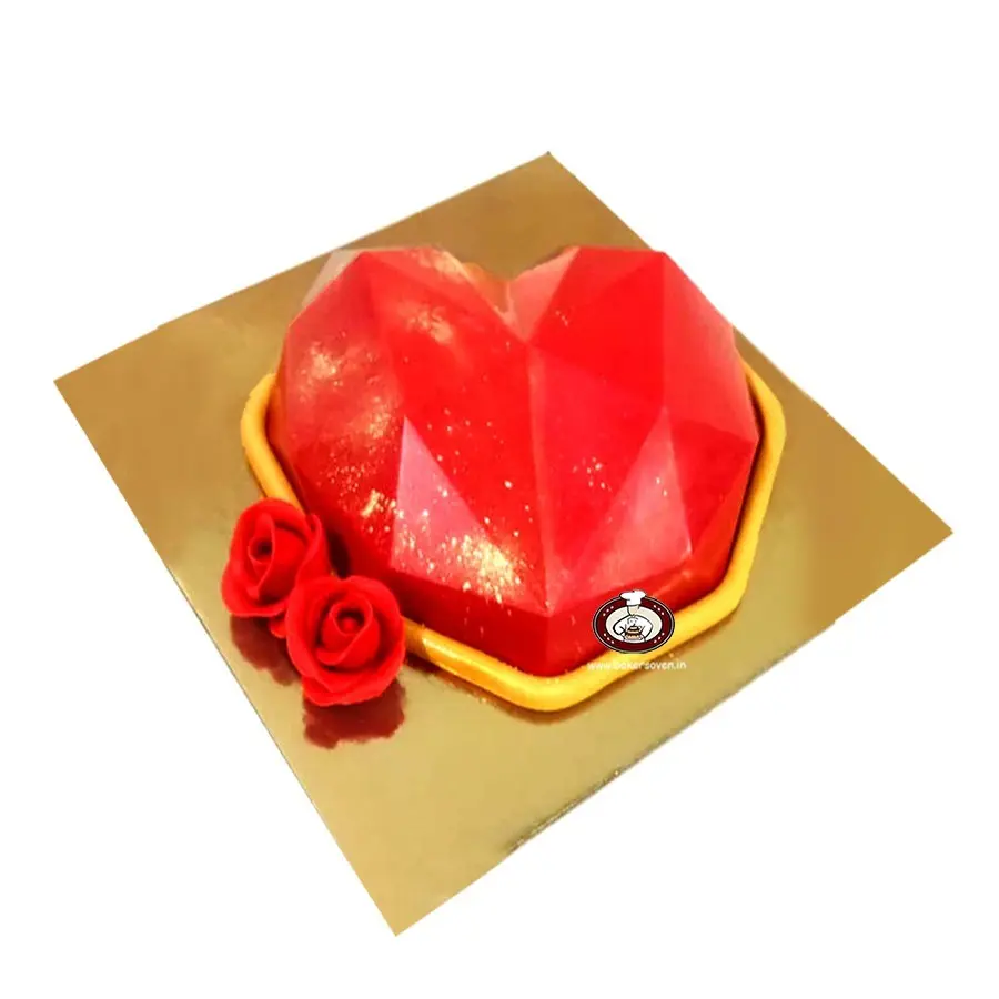 Pinata Red Heart Flower Cake D