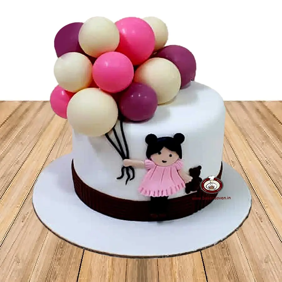 Balloon & Girl Cake