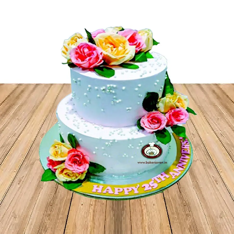 Anniversary Flowers Cake A