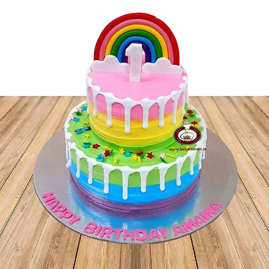 Rainbow & Cloud Cake