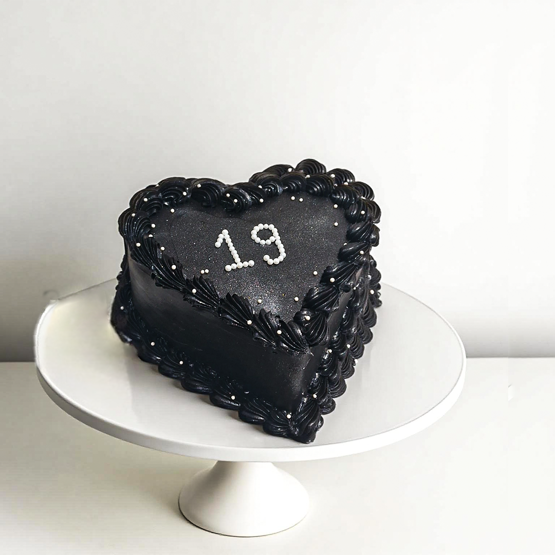 black heart cake