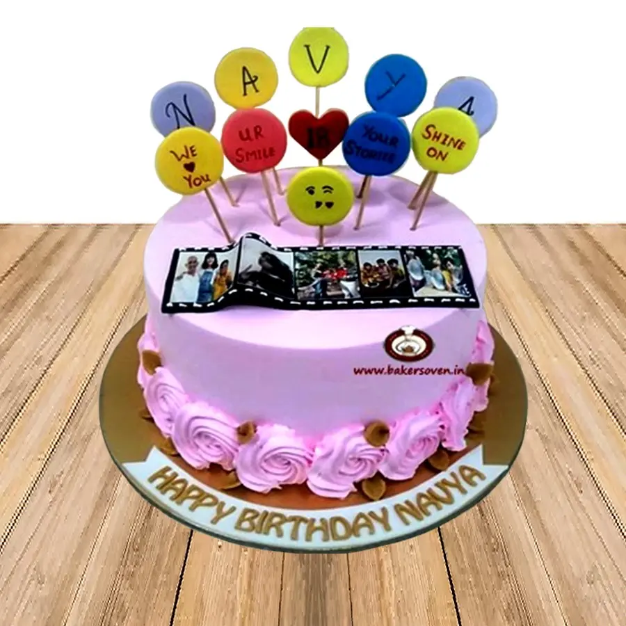 Emoji Photo Reel Cake