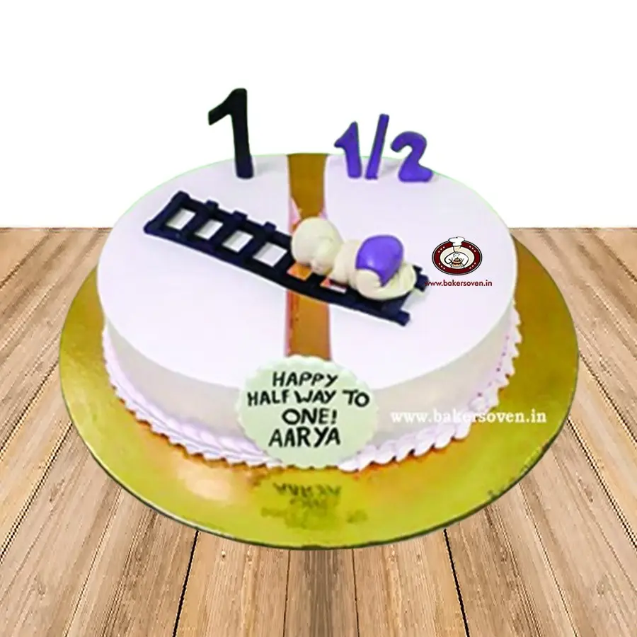 Half Birthday Baby Girl Cake B