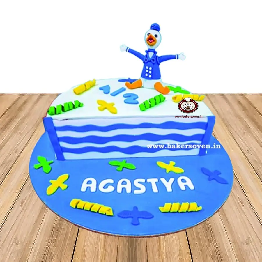 Half Birthday Donald Duck Cake