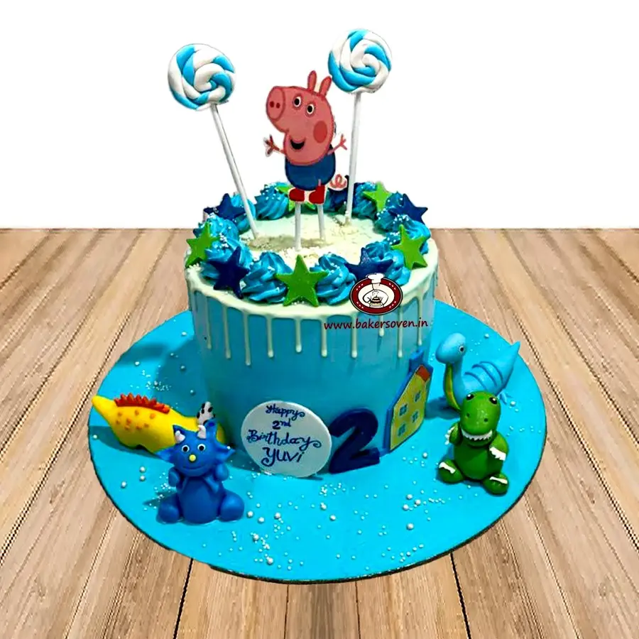 Peppa Pig & Dinosaur Cake