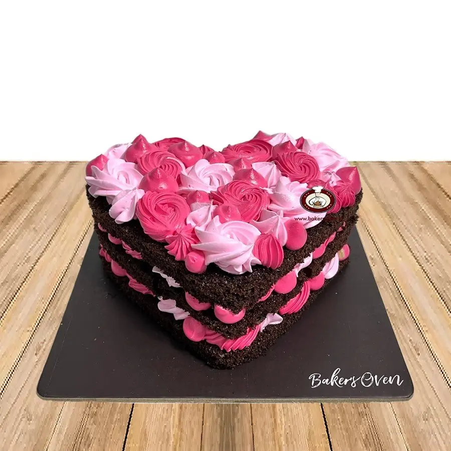 Pink Open Heart Cake